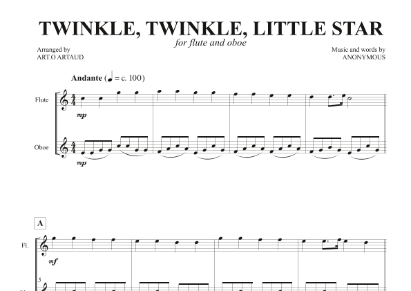 Twinkle Twinkle Little Star (arr. Art.o Artaud)