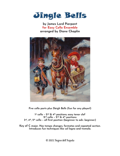 Jingle Bells for Cello Ensemble (arr. Diane Chaplin)