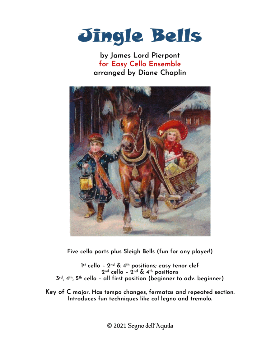 Jingle Bells for Cello Ensemble (arr. Diane Chaplin)