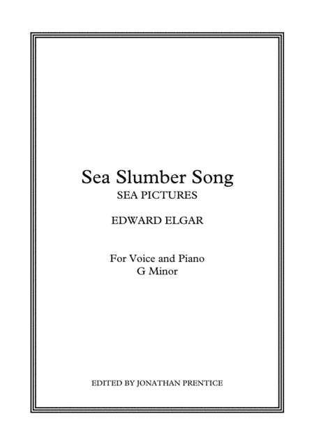 Sea Slumber Song - Sea Pictures (G Minor) (arr. Jonathan Prentice)