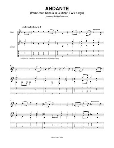 Andante (from Oboe Sonata in G Minor, TWV 41:g6) (arr. Mark Phillips)