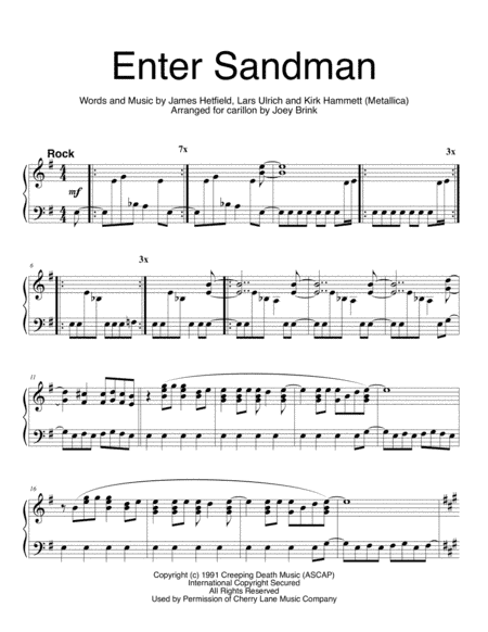 Enter Sandman (arr. Joey Brink)