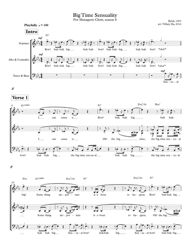 Big Time Sensuality (arr. Tiffany Ha)