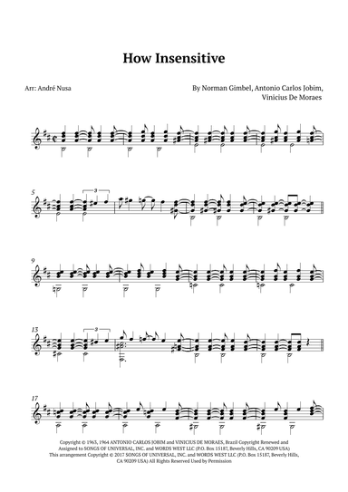How Insensitive (insensatez) (arr. André Nusa)
