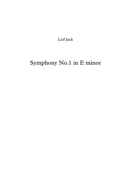 Symphony No.1, 1st movement