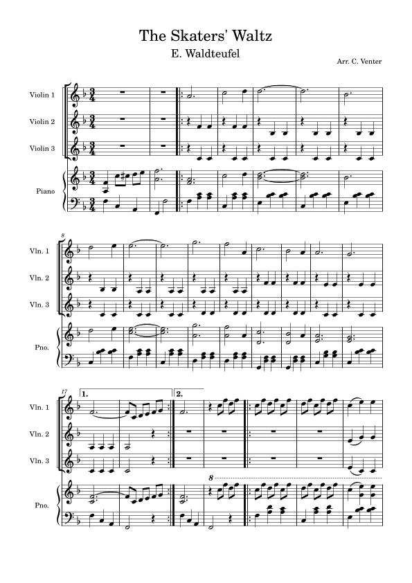 Skater's Waltz, The (arr. Caroline Venter)