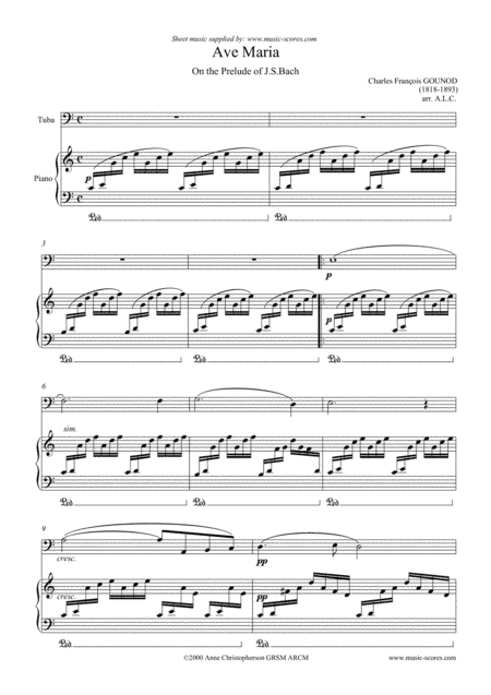 Ave Maria - Tuba and Piano (arr. Anne Christopherson GRSM ARCM)