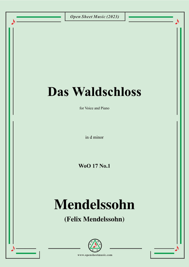 F. Mendelssohn-Das Waldschloss,WoO 17 No.1,in d minor (arr. OSM Press)