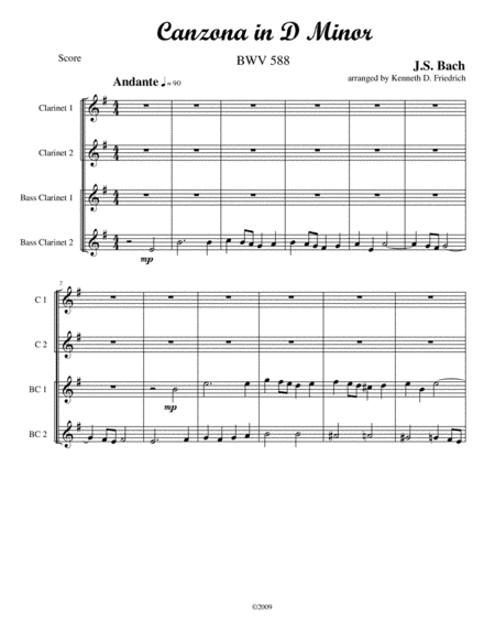 Canzona in D Minor (arr. Kenneth D. Friedrich)