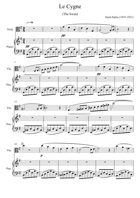 Camille Saint-Saëns - The Swan (Viola Solo) (arr. André Laitano)