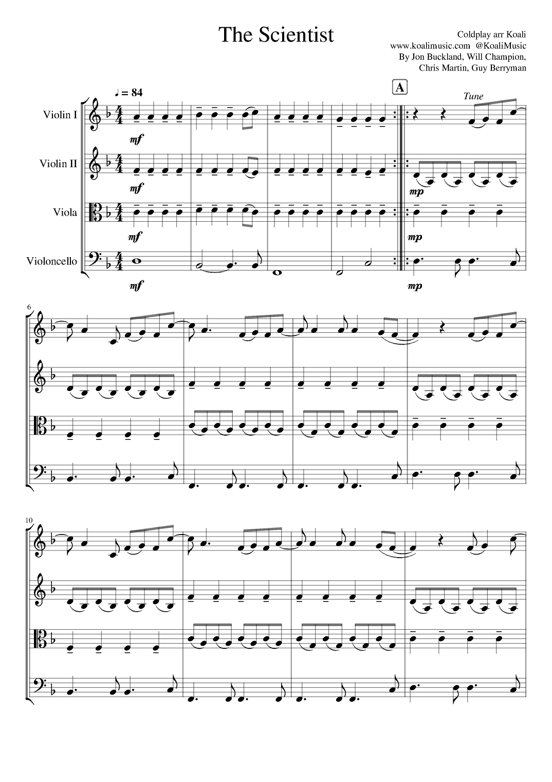 The Scientist (arr. KoaliMusic)