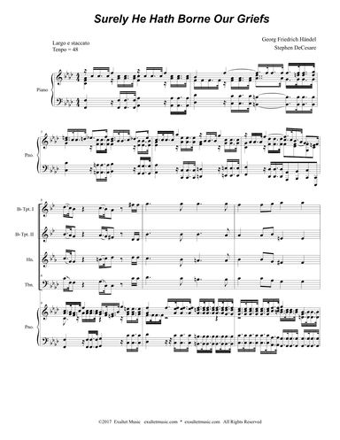 Surely He Hath Borne Our Griefs (Brass Quartet and Piano) (arr. Stephen DeCesare)