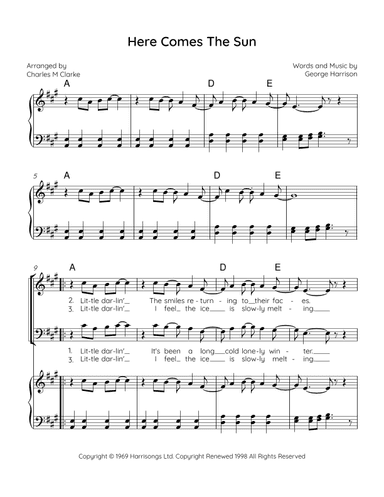 Here Comes The Sun (arr. Charles M Clarke)