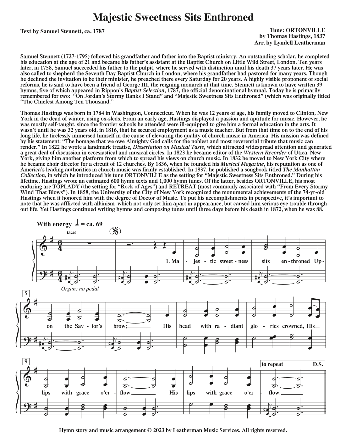 Majestic Sweetness Sits Enthroned (arr. Lyndell Leatherman)