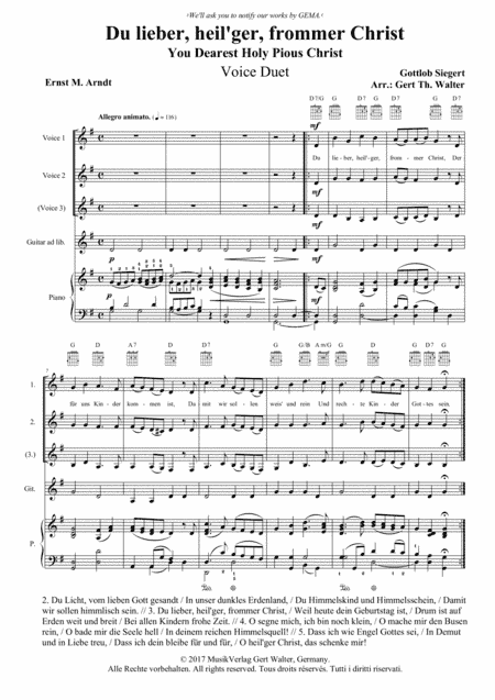 You Dearest Holy Pious Christ (arr. Gert Th. Walter)