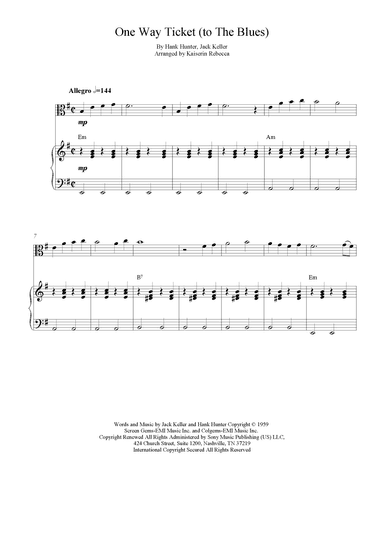 One Way Ticket (to The Blues) (arr. Kaiserin Rebecca)