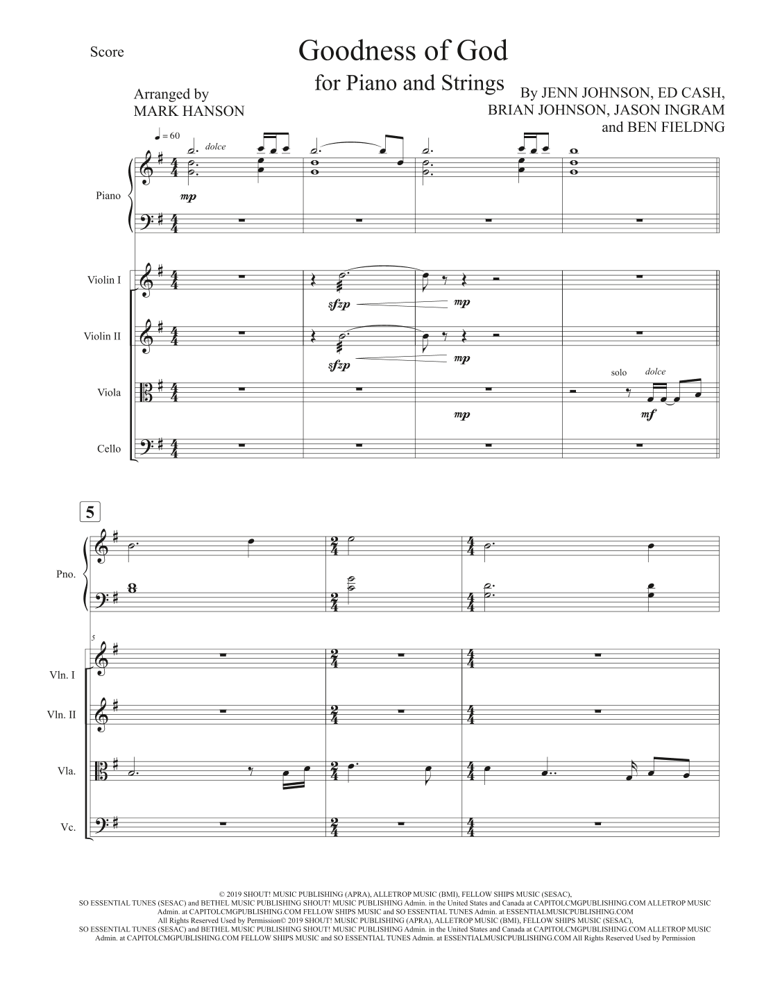 Goodness Of God (arr. Mark Hanson)
