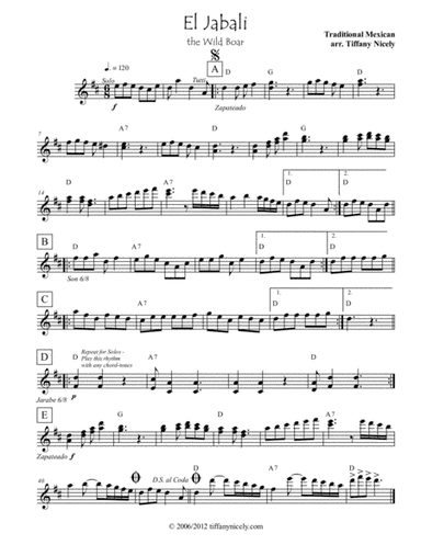 El Jabali Lead Sheet and Mini Score (arr. Tiffany Nicely)