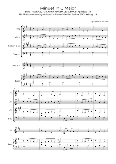 Minuet In G Major (with piano) (arr. Alex Nunes Rodrigues)