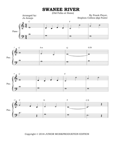 SWANEE RIVER (Old Folks at Home) (arr. Jo Araujo)