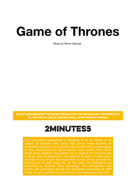Game Of Thrones (arr. Dave Lowe)
