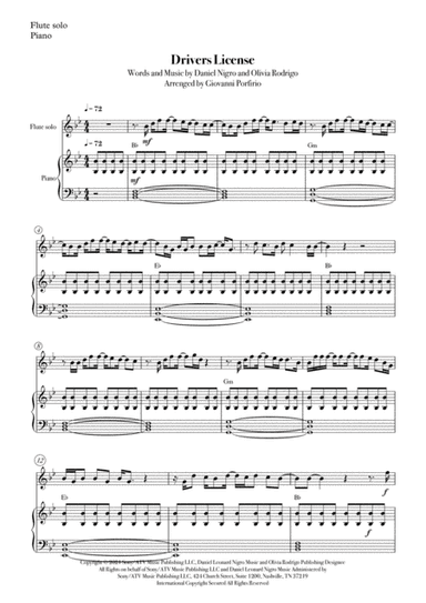 Drivers License (arr. Giovanni Porfirio)