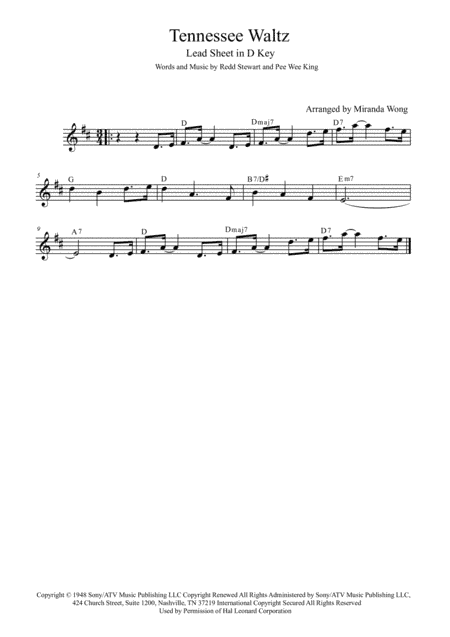 Tennessee Waltz (arr. Miranda Wong)