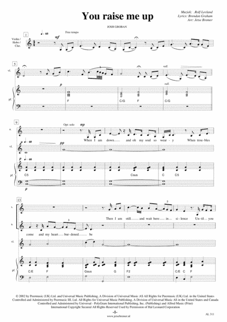 You Raise Me Up (arr. Jetse Bremer)