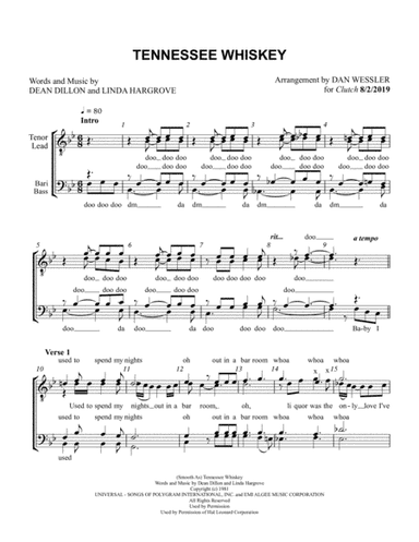 (Smooth As) Tennessee Whiskey (arr. Dan Wessler)