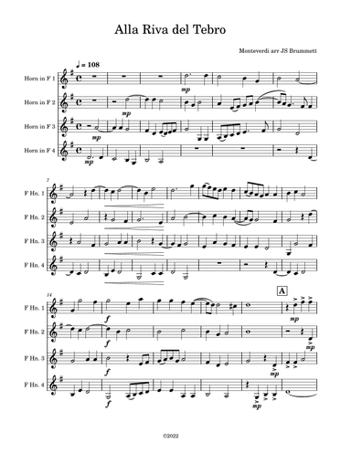 Alla Riva del Tebro (arr. Jennifer Brummett)