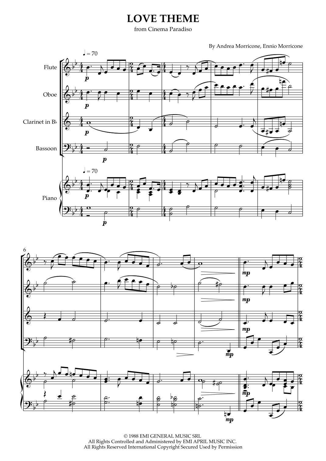 Love Theme (tema D'amore) (arr. Karen Gueiros)