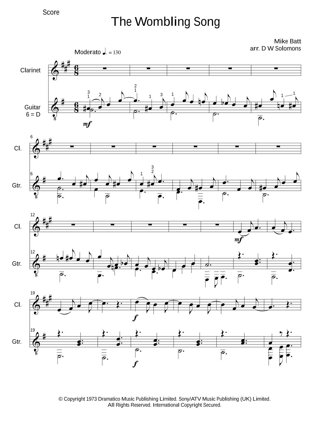 The Wombling Song (arr. David Warin Solomons)