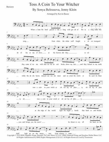 Toss A Coin To Your Witcher (arr. Kevin Busse)