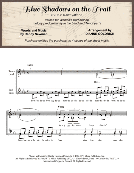 Blue Shadows On The Trail (arr. Dianne Goldrick)