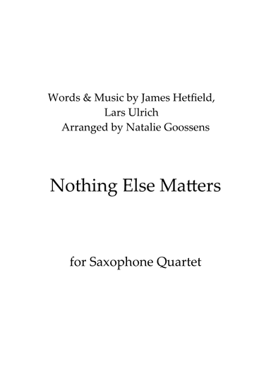 Nothing Else Matters (arr. Natalie Goossens)