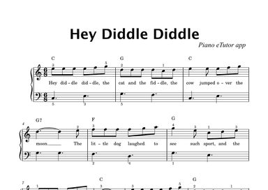 Hey Diddle Diddle (folk song) - piano (arr. Piano eTutor app)