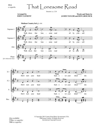That Lonesome Road (arr. EDDY CLEMENT)