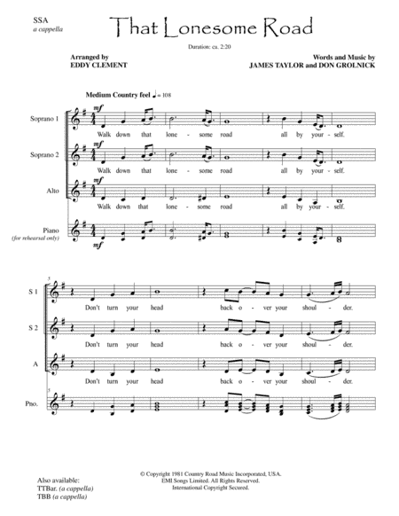 That Lonesome Road (arr. EDDY CLEMENT)