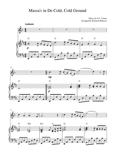 Massa's in De Cold, Cold Ground (arr. Kaiserin Rebecca)