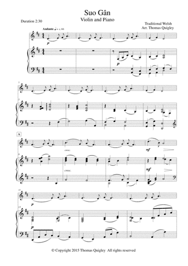 Suo Gân (arr. Thomas Quigley)