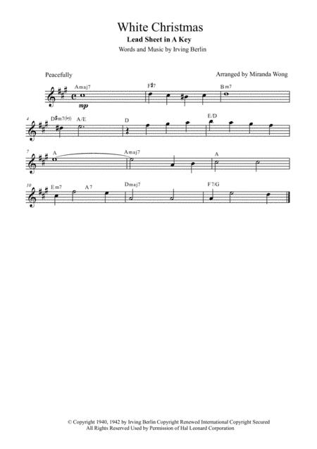 White Christmas (arr. Miranda Wong)