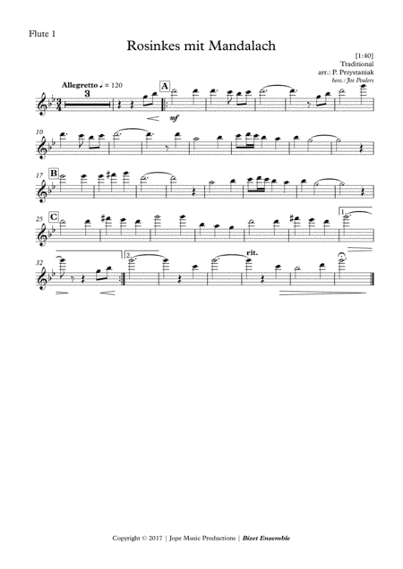 Rosinkes mit Mandalach (arr. Jos Peulers)