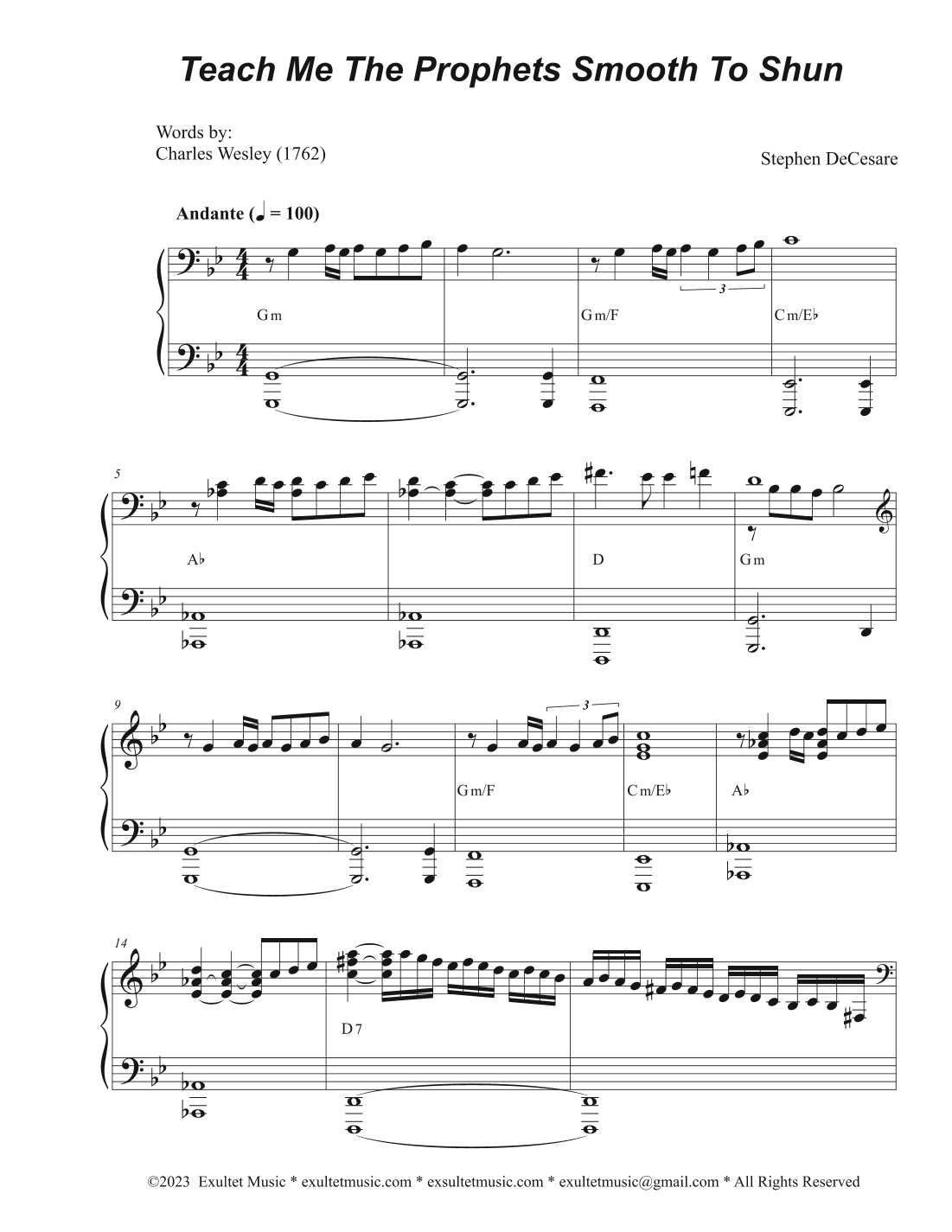 Teach Me The Prophets Smooth To Shun (High Vocal solo)