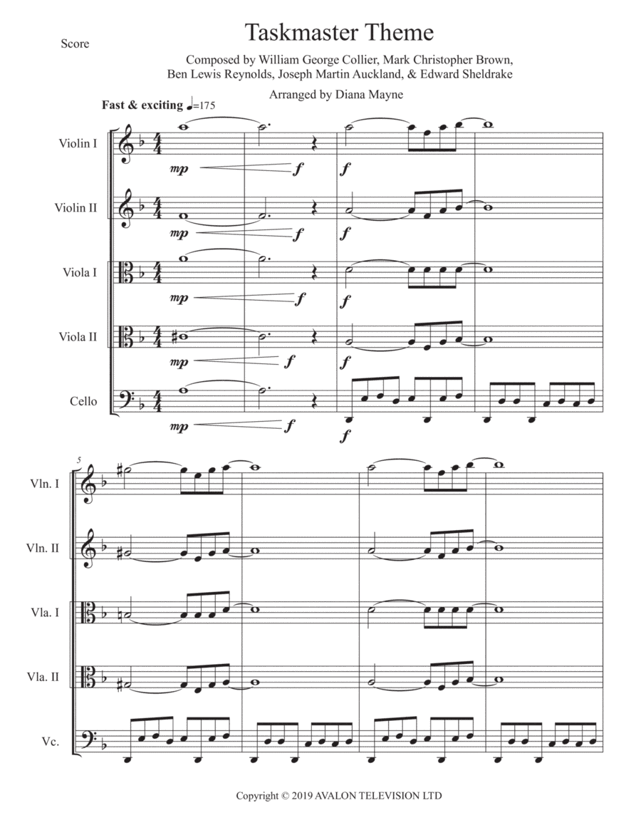 Taskmaster Theme (arr. Diana Mayne)