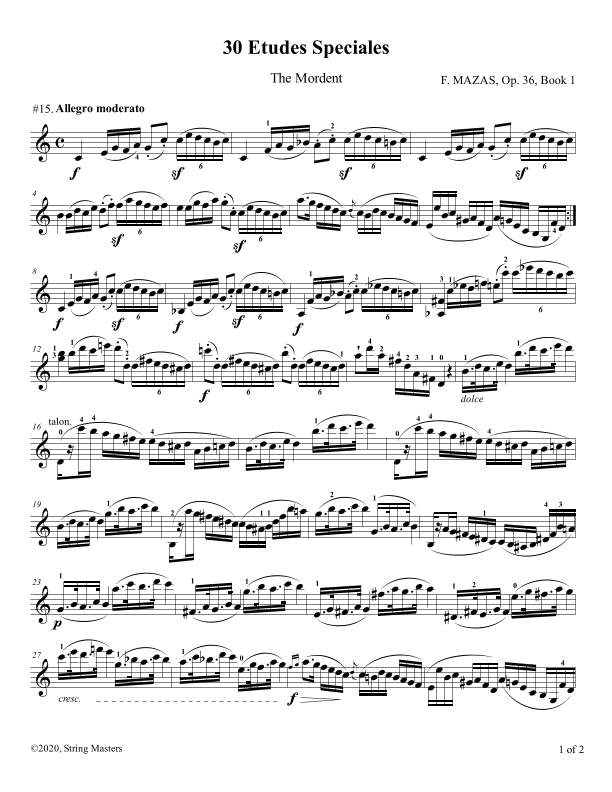 Mazas 75 Melodious & Progressive Studies Op 36, Book 1, No.15 (arr. String Masters)