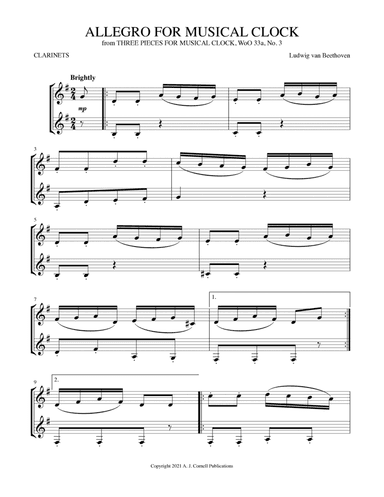 Allegro for Musical Clock, WoO 33, No. 3 (arr. Mark Phillips)