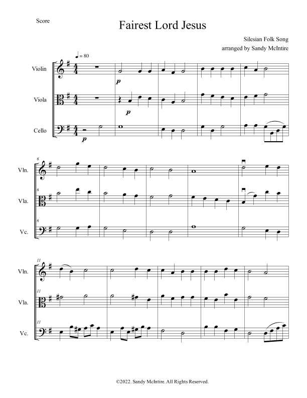 Fairest Lord Jesus (arr. Sandy McIntire)