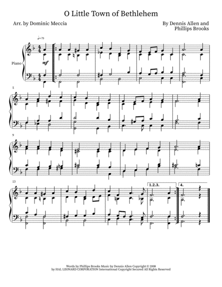 O Little Town Of Bethlehem (arr. Dominic Meccia)