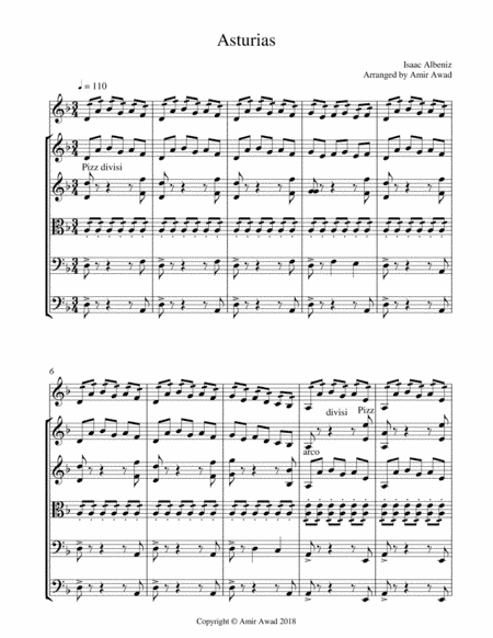 Albeniz : Asturias arranged for solo violin and string orchestra (arr. Amir Awad)