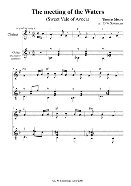 The meeting of the waters for clarinet and guitar (arr. David Warin Solomons)